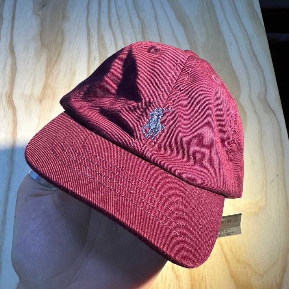 Polo Ralph Lauren Baby Burgundy Red Cotton Chino Baseball Cap Hat 3M/9M NWT